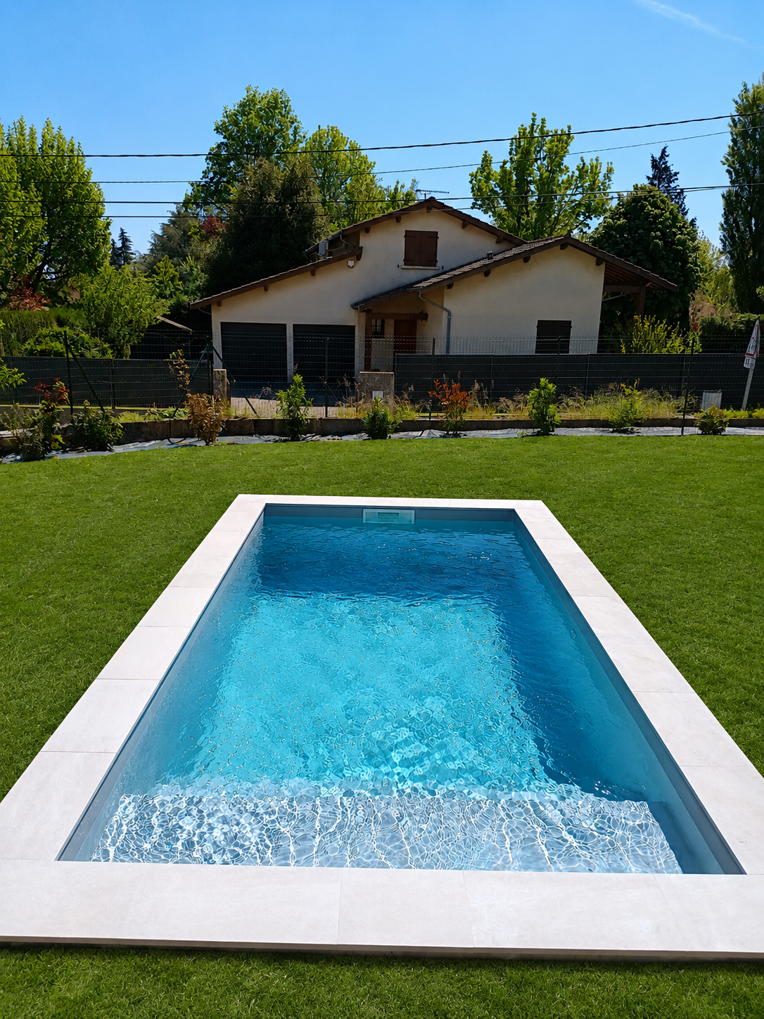 Création d'une piscine rectangulaire de 6.m x 3 m situé à Feillens