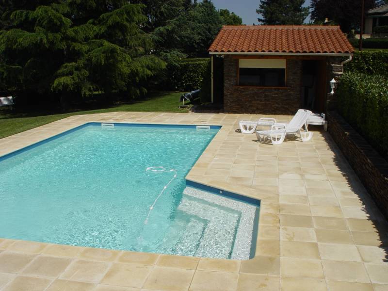 Piscine rectangulaire de 5 m × 10 m située à Peronnas