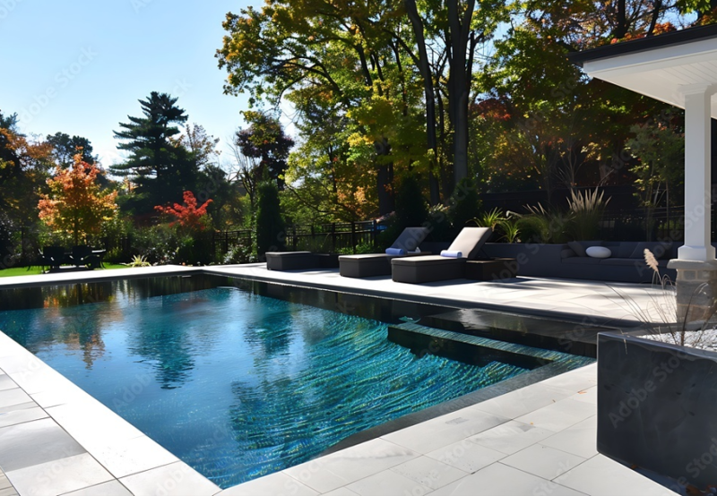 Piscine inox rectangulaire de 7m X 3 situé Châtillon sur chalaronne