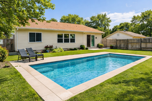 pisciniste sur Mâcon réalise une piscine rectangulaire de 8 m x 4 m à Hurigny