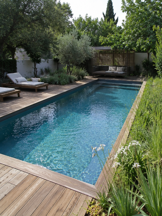 Création d’une piscine Steeltech Bora de 9 m x 4 m située à Replonges
