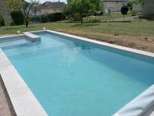 Réalisation d'une piscine forme libre de 8 m 4 m située à Replonges