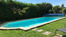 Réalisation d’une piscine rectangulaire 7 m x 3,5 m avec escalier roman à Polliat